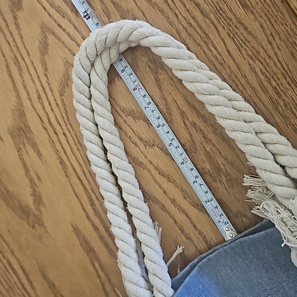 MALIRONI Extra Large Chambray Canvas Zip Top Tote Market Bag Beach Bag 44L - Picture 12 of 13